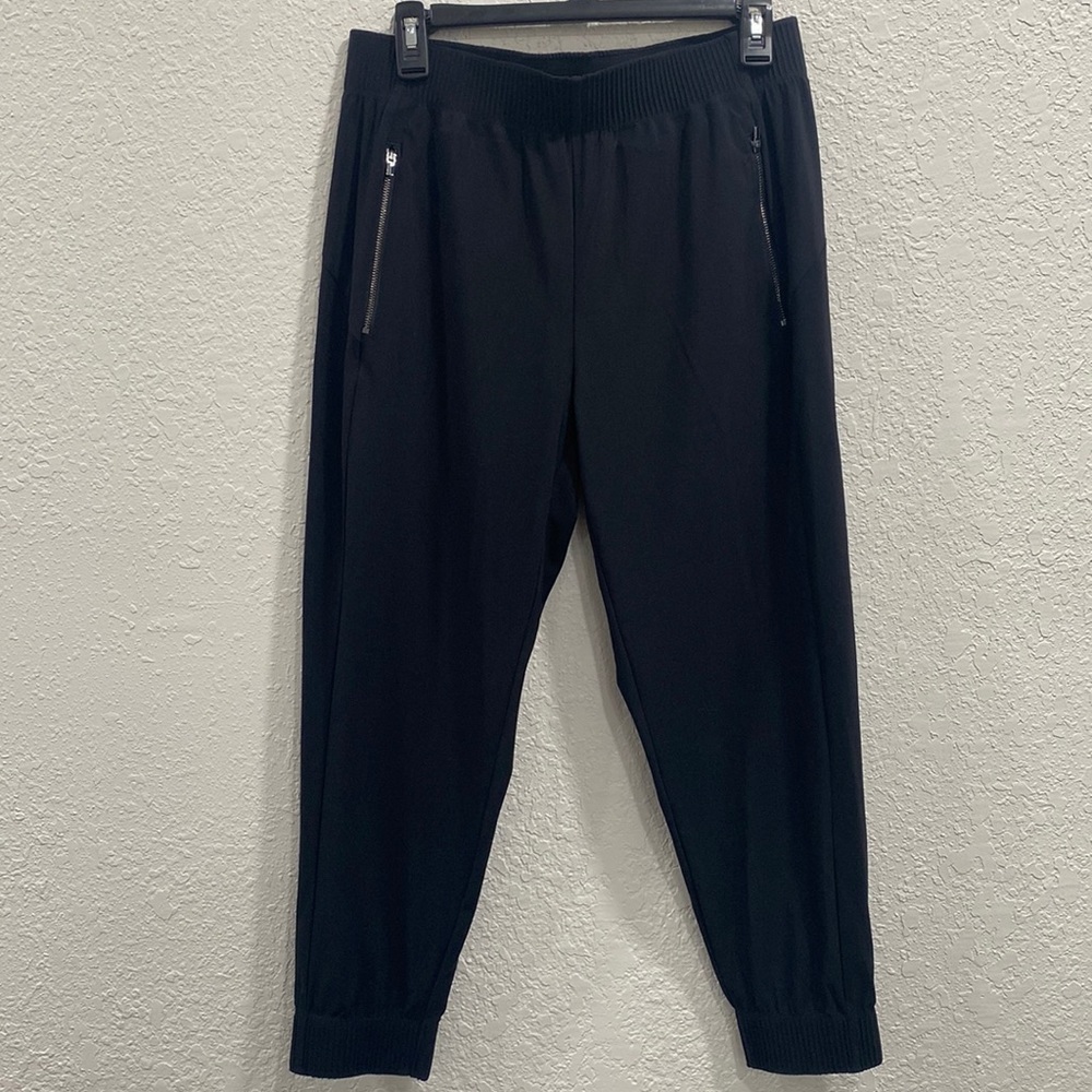 Athleta Cosmic Jogger Black Elastic Waist Stretch Zipper Pockets Medium